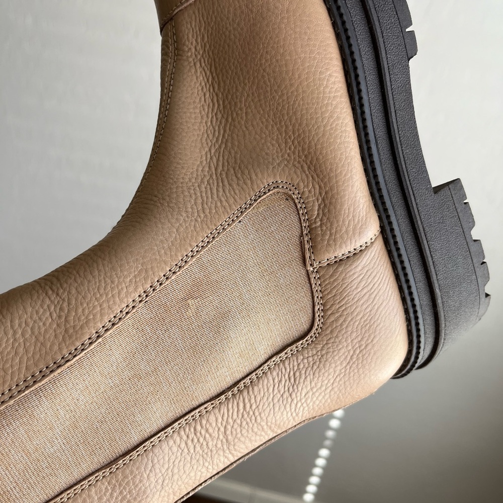 Sam Edelman Wellington Lug Sole Leather Chelsea Boots Tan 7.5 - Picture 8 of 8
